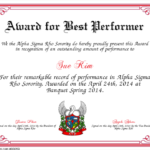 Star Performer Certificate Templates