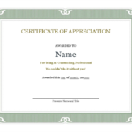 Template For Certificate Of Appreciation In Microsoft Word