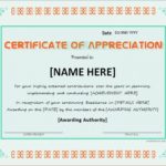 Template For Certificate Of Appreciation In Microsoft Word