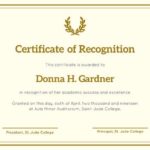 Template For Recognition Certificate
