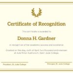 Template For Recognition Certificate