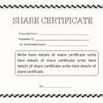 Template Of Share Certificate