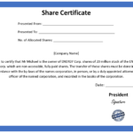 Template Of Share Certificate