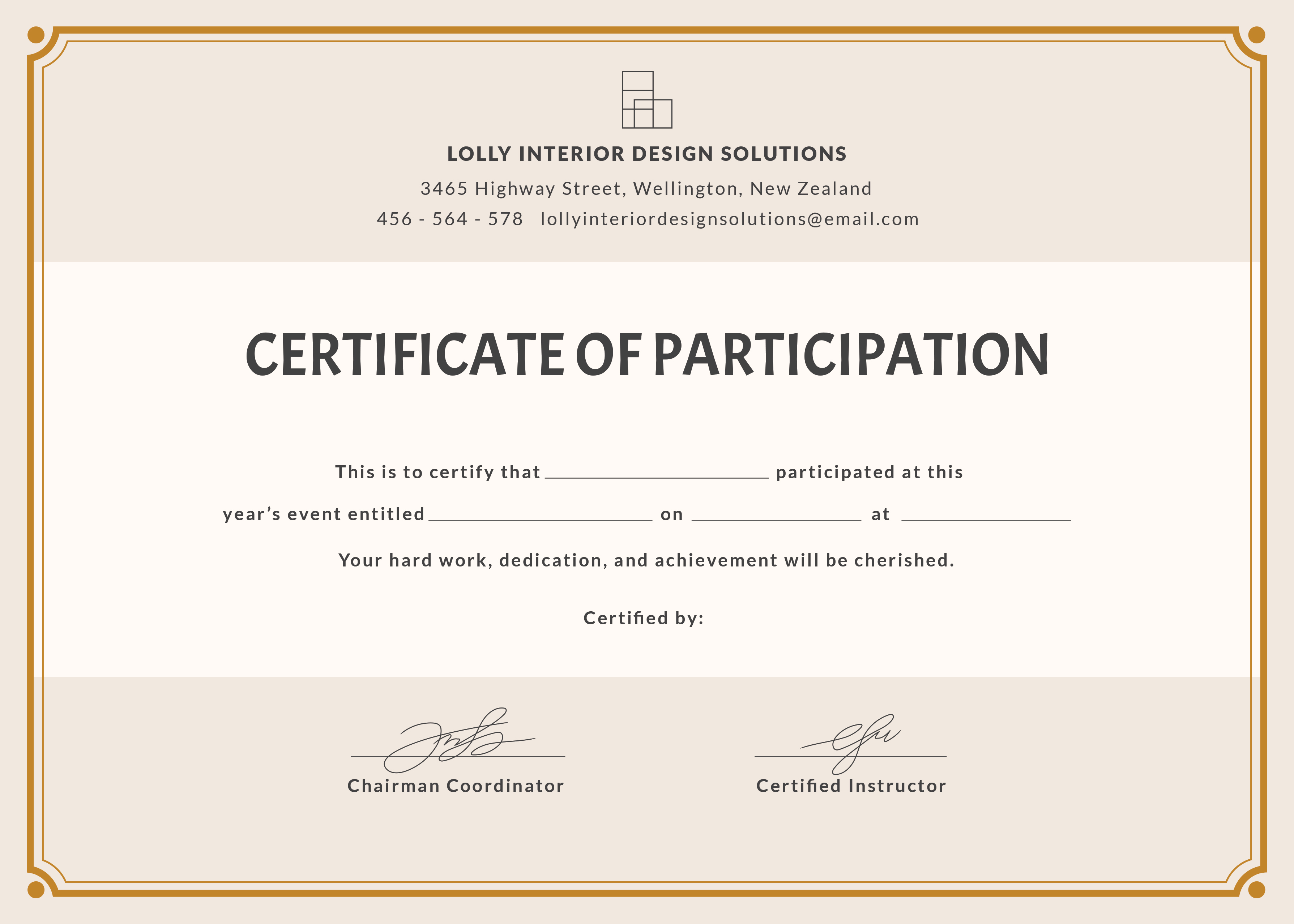 Templates For Certificates Of Participation