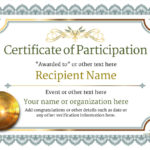 Templates For Certificates Of Participation