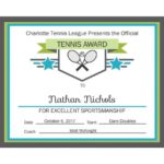 Tennis Gift Certificate Template