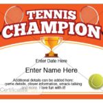 Tennis Gift Certificate Template