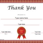 Thanks Certificate Template