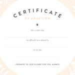 Toy Adoption Certificate Template