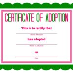 Toy Adoption Certificate Template