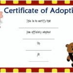 Toy Adoption Certificate Template