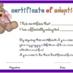 Toy Adoption Certificate Template