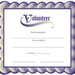 Volunteer Of The Year Certificate Template