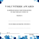 Volunteer Of The Year Certificate Template