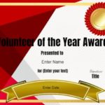 Volunteer Of The Year Certificate Template