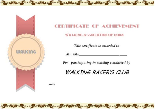 Walking Certificate Templates