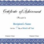 Word Certificate Of Achievement Template