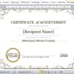 Word Certificate Of Achievement Template