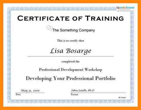 Workshop Certificate Template