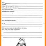 6Th Grade Book Report Template