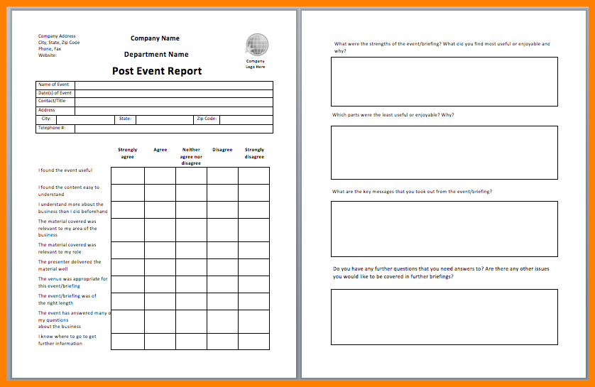 After Event Report Template