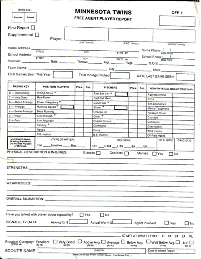 Baseball Scouting Report Template TEMPLATES EXAMPLE TEMPLATES EXAMPLE