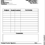 Blank Report Card Template