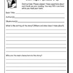 Book Report Template 6Th Grade