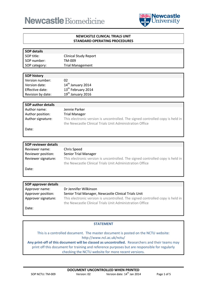 Clinical Trial Report Template