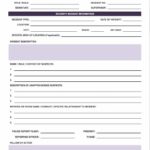 Customer Incident Report Form Template