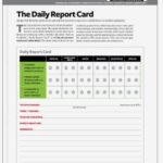 Daily Report Card Template For Adhd