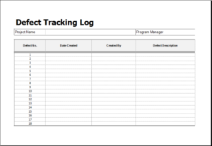 Image 2 for Defect Report Template Xls