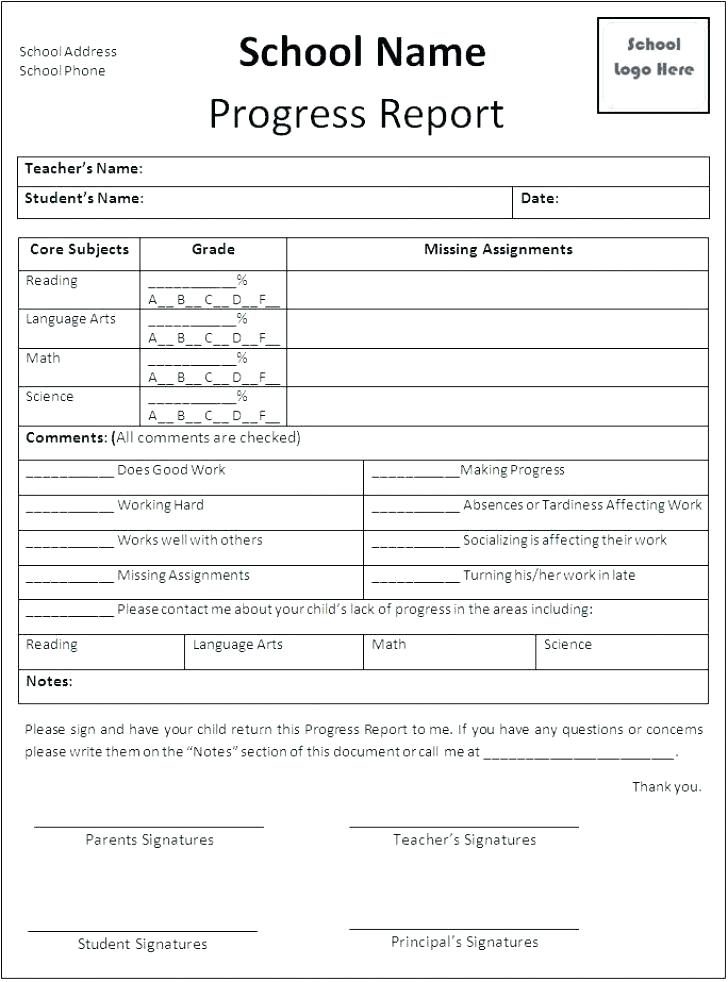 Educational Progress Report Template