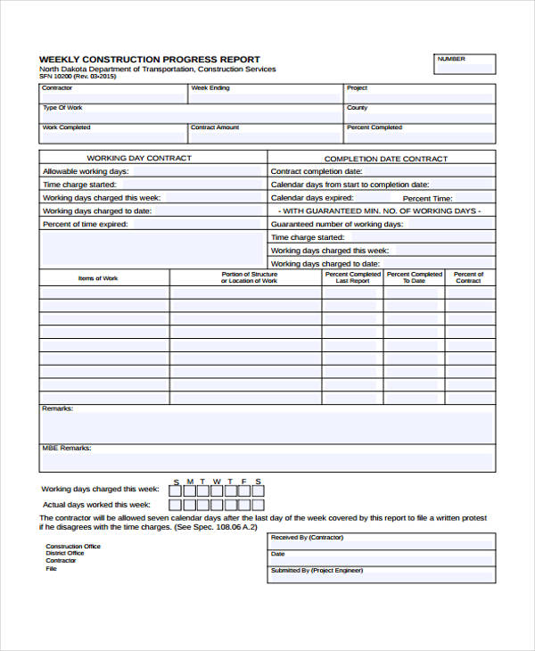 Engineering Progress Report Template