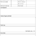 Equipment Fault Report Template