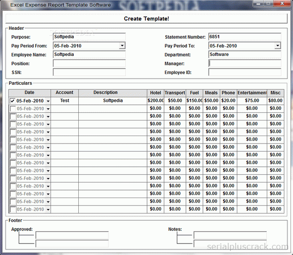 Expense Report Template Excel 2010