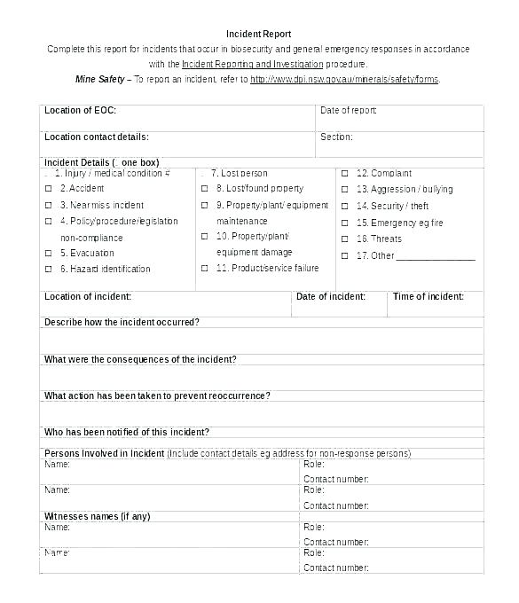 Failure Investigation Report Template