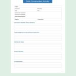 Free Construction Daily Report Template