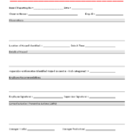 Incident Hazard Report Form Template