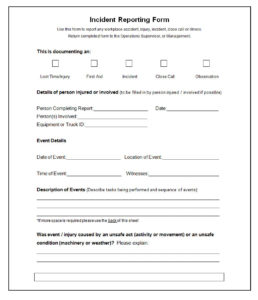 Incident Report Form Template Doc (3) - TEMPLATES EXAMPLE | TEMPLATES ...