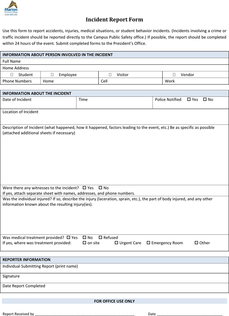 Incident Report Template Itil