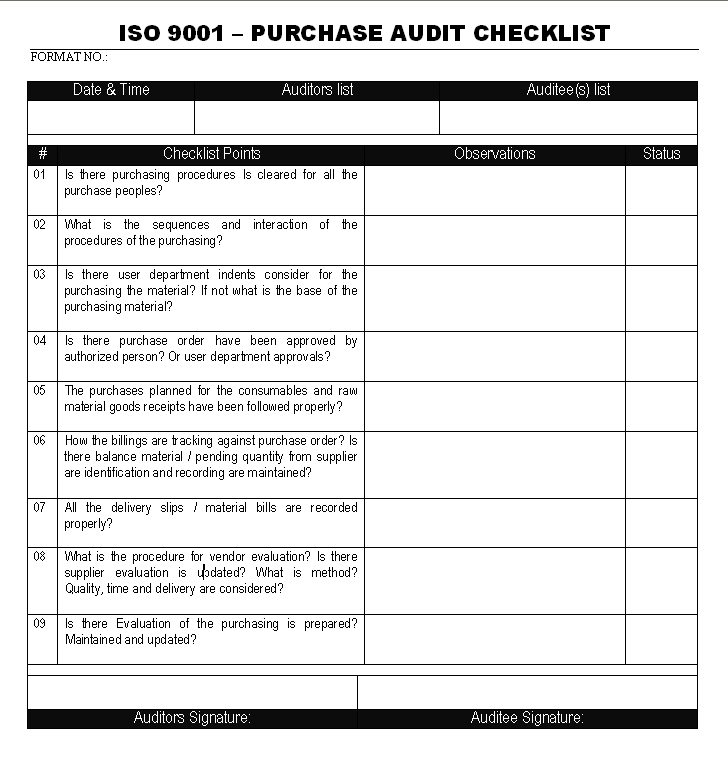 Internal Audit Report Template Iso 9001