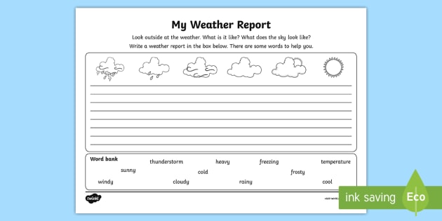 Kids Weather Report Template