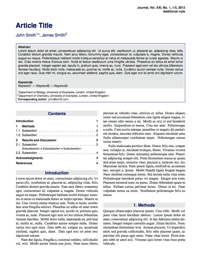 Latex Template Technical Report