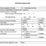 Marriage Certificate Translation Template