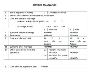 Marriage Certificate Translation Template (2) - TEMPLATES EXAMPLE ...
