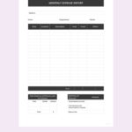 Monthly Expense Report Template Excel