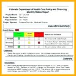 Monthly Status Report Template Project Management