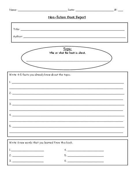 Nonfiction Book Report Template