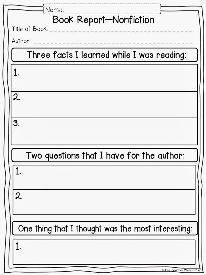 non fiction book report template